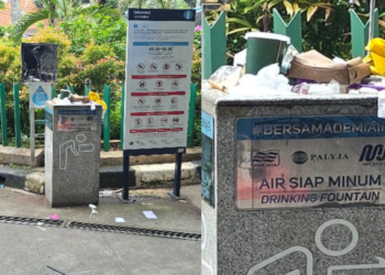 Keran Air Minum di Stasiun MRT Jakarta Jadi Tempat Sampah, Netizen Geram