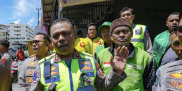 Kakorlantas Menyapa Driver Ojol Kamtibmas Polda Kaltim, Pererat Sinergi